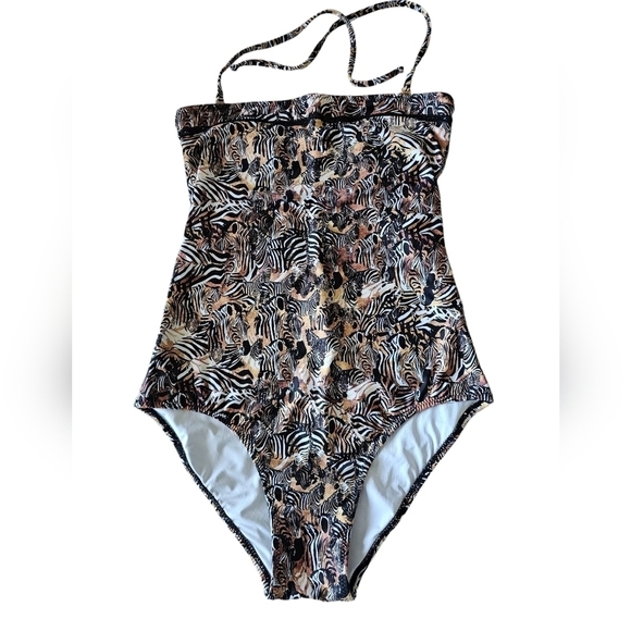 PHAX one piece Swimsute removable straps Tummy control zibra-tiger print M/34 - Picture 3 of 10